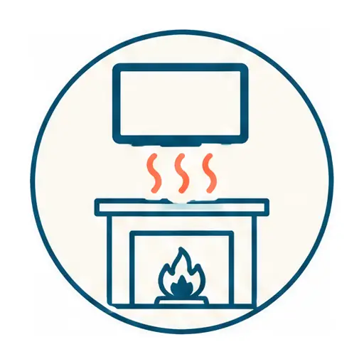 Schematic icon: TV Above a Fireplace